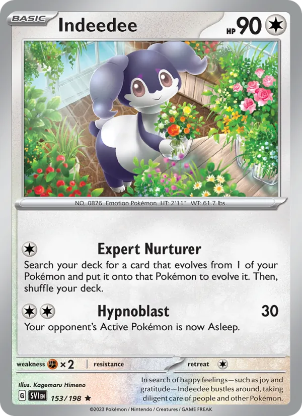 Indeedee - SVI 153/198 (Reverse Holo) - Pokemon card