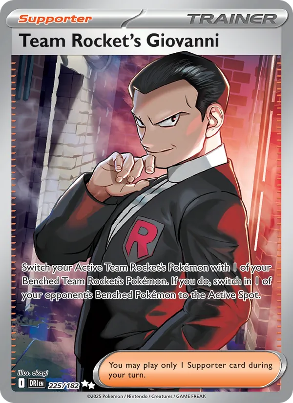 Team Rocket's Giovanni - DRI 225/182 (Holo) - Pokemon card