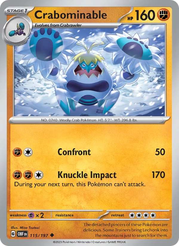 Crabominable - OBF 115/197 - Pokemon card
