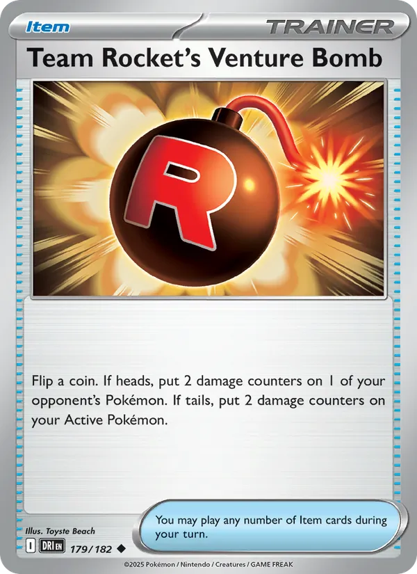 Team Rocket's Venture Bomb - DRI 179/182 (Reverse Holo) - Pokemon card