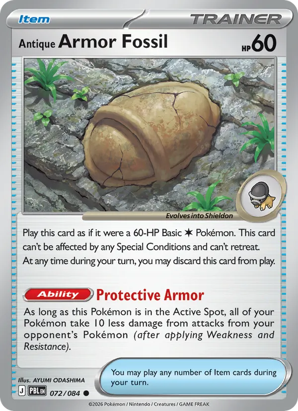 Antique Armor Fossil | PBL - Pokemon card