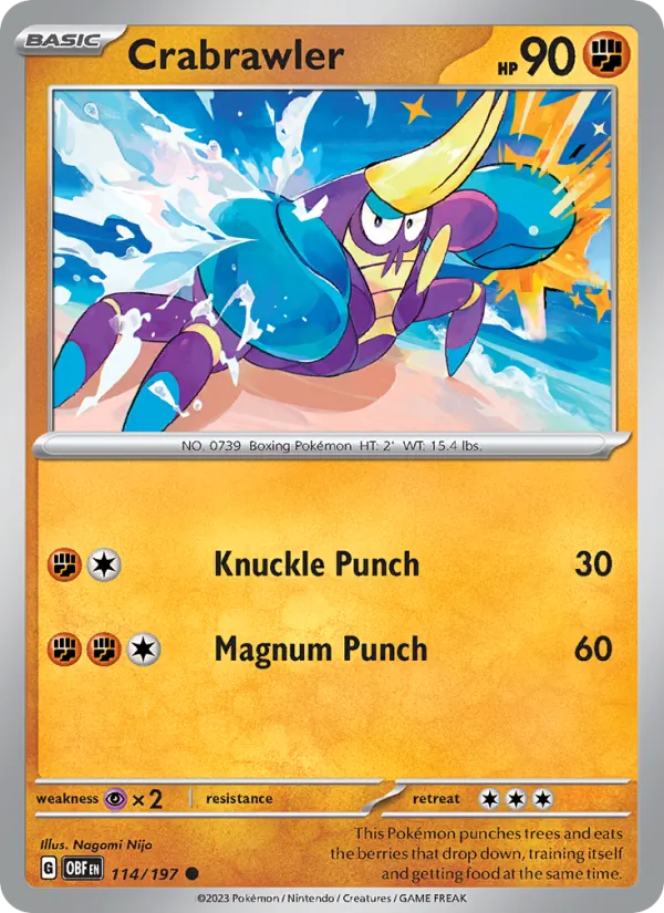 Crabrawler - OBF 114/197 (Reverse Holo) - Pokemon card