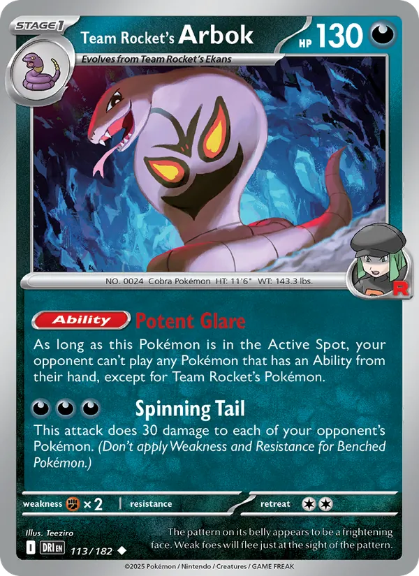 Team Rocket's Arbok - DRI 113/182 - Pokemon card