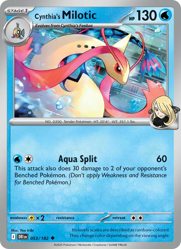 Cynthia's Milotic - DRI 053/182 (Reverse Holo) - Pokemon card