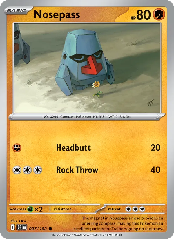 Nosepass - DRI 097/182 (Reverse Holo) - Pokemon card