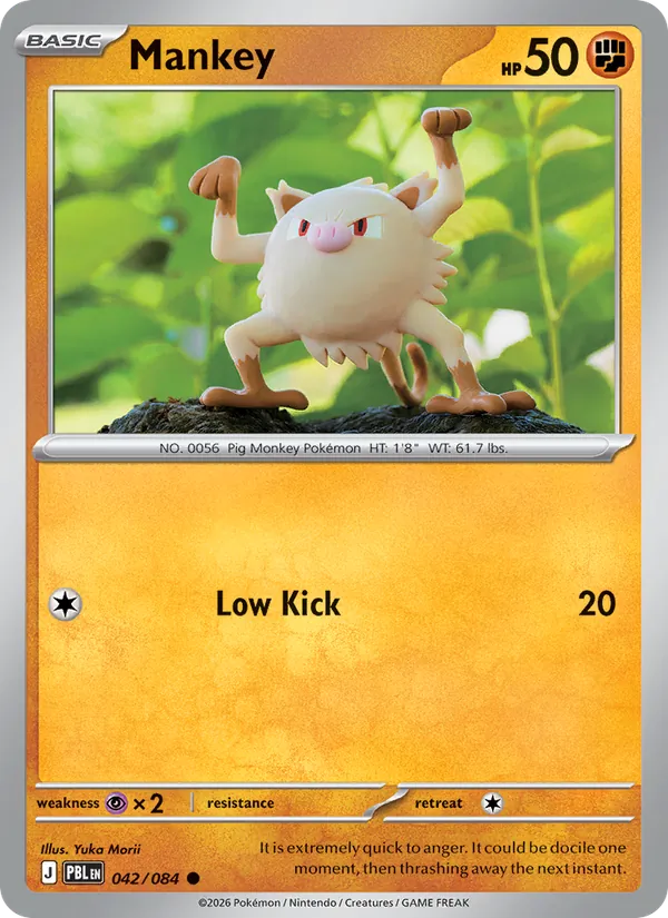 Mankey | PBL (Reverse Holo) - Pokemon card