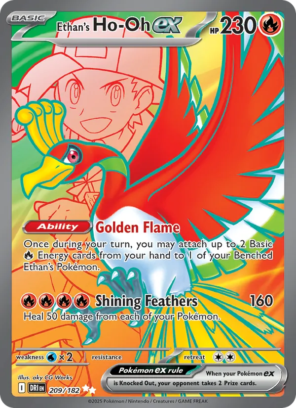Ethan's Ho-Oh ex - DRI 209/182 (Holo) - Pokemon card