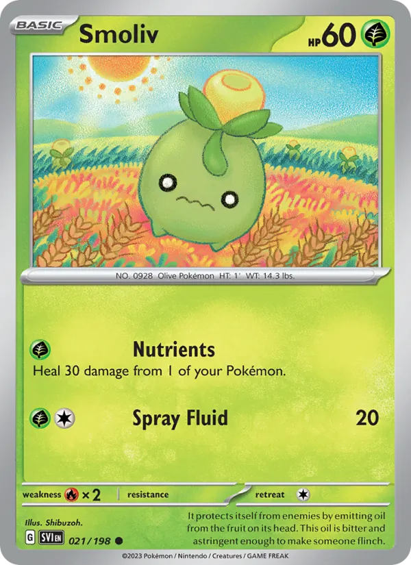 Smoliv - SVI 021/198 (Reverse Holo) - Pokemon card
