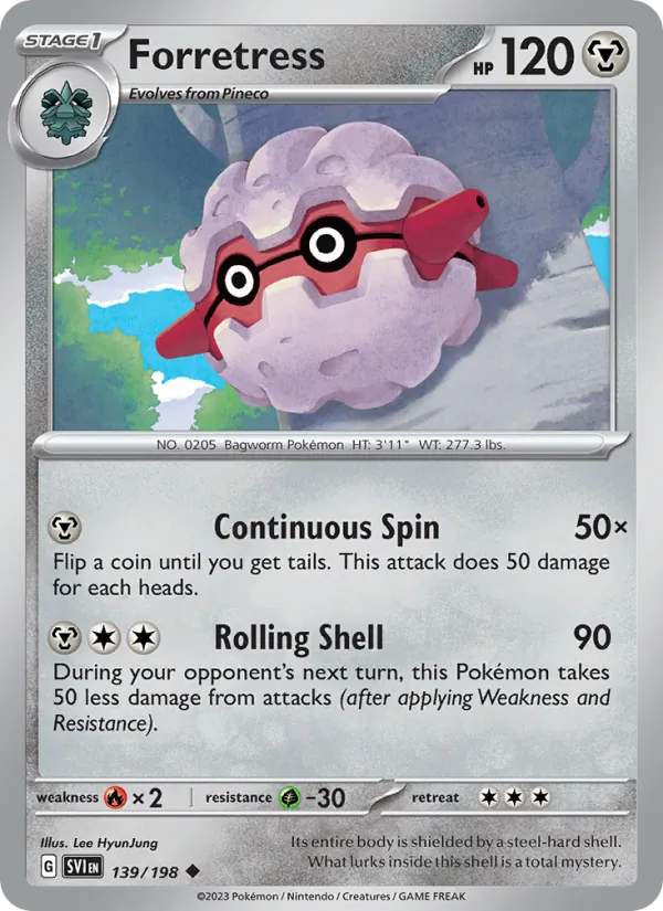 Forretress - SVI 139/198 (Reverse Holo) - Pokemon card