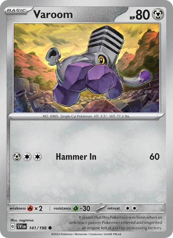 Varoom - SVI 141/198 (Reverse Holo) - Pokemon card
