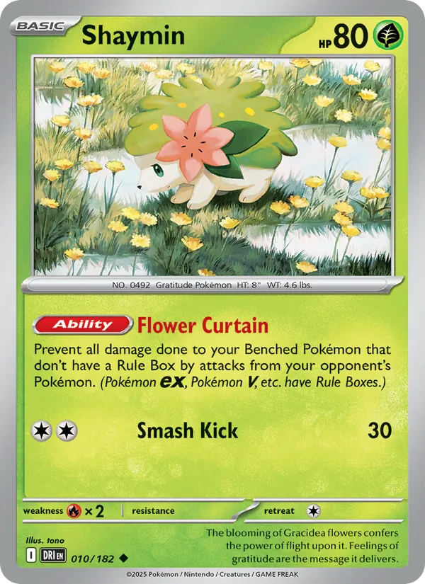 Shaymin - DRI 010/182 (Reverse Holo) - Pokemon card