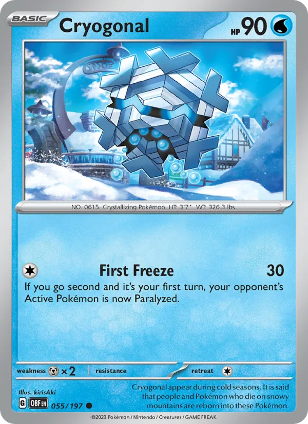 Cryogonal - OBF 055/197 (Reverse Holo) - Pokemon card