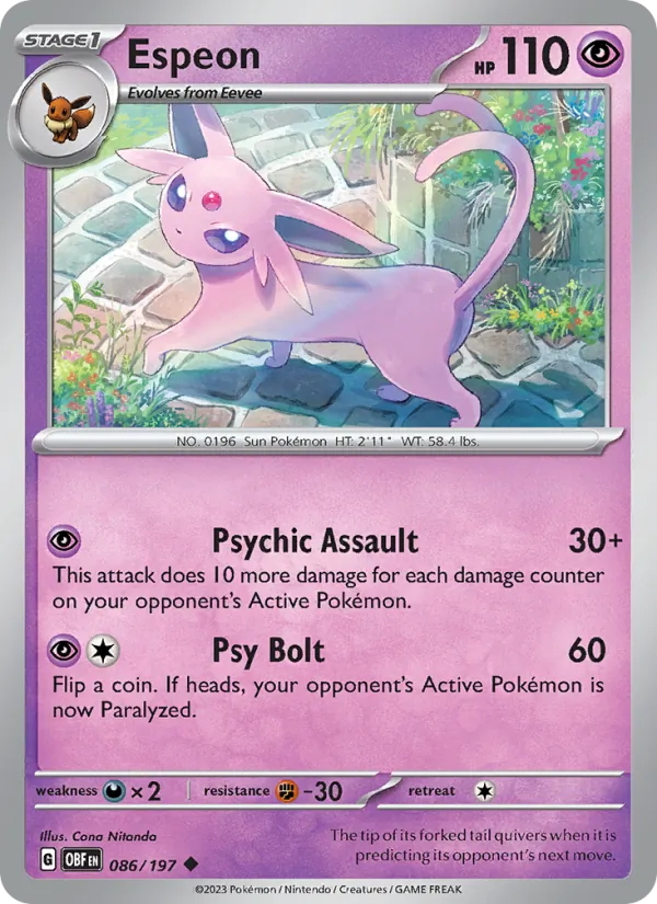 Espeon - OBF 086/197 - Pokemon card