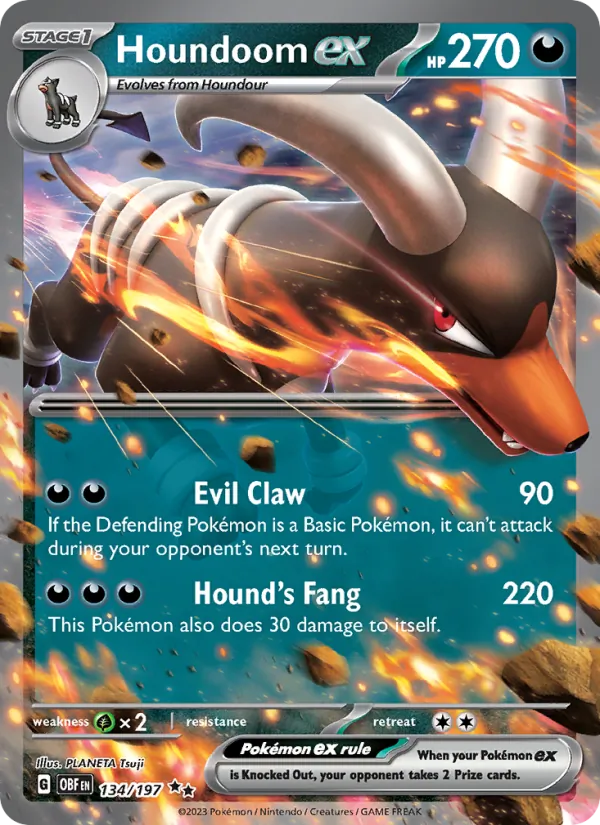 Houndoom ex - OBF 134/197 (Holo) - Pokemon card