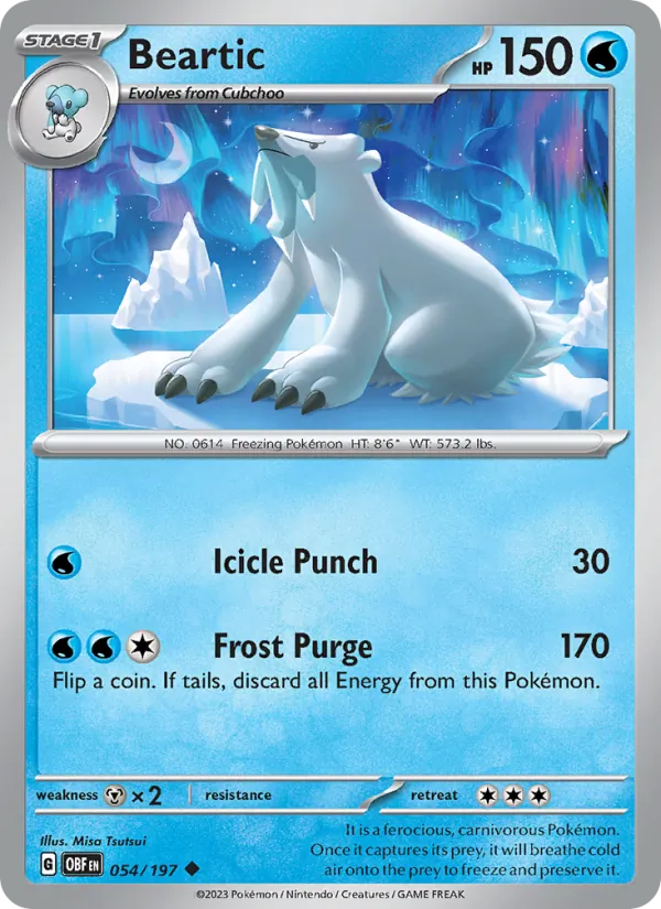 Beartic - OBF 054/197 (Reverse Holo) - Pokemon card