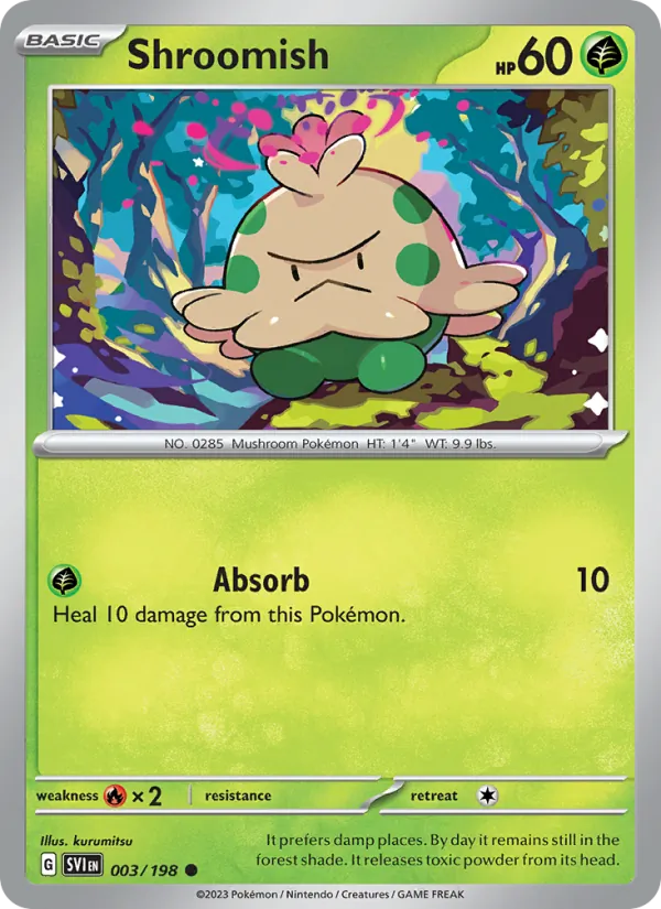 Shroomish - SVI 003/198 (Reverse Holo) - Pokemon card