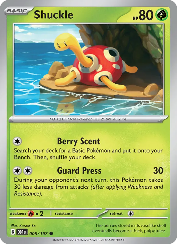 Shuckle - OBF 005/197 - Pokemon card