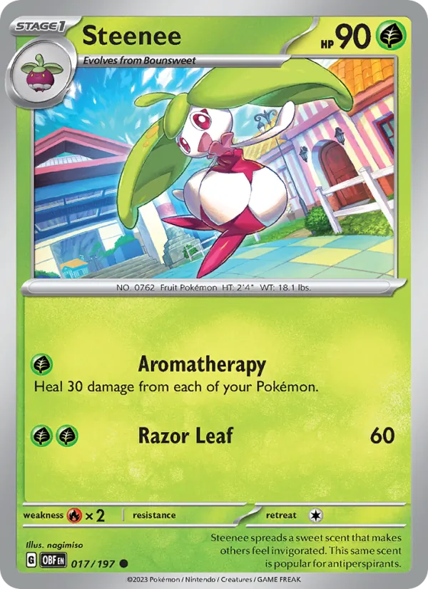 Steenee - OBF 017/197 (Reverse Holo) - Pokemon card
