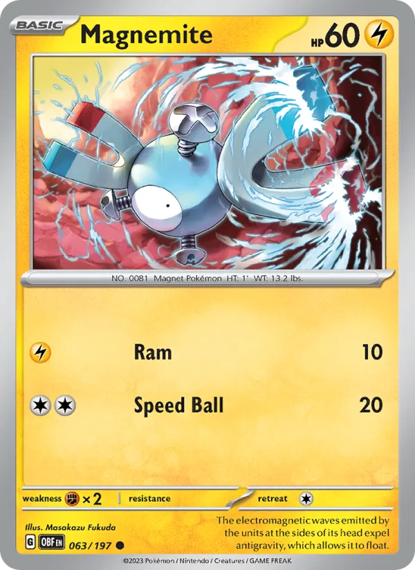 Magnemite - OBF 063/197 (Reverse Holo) - Pokemon card