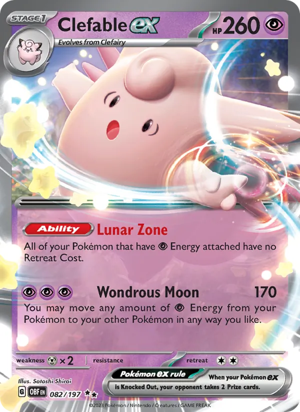 Clefable ex - OBF 082/197 (Holo) - Pokemon card