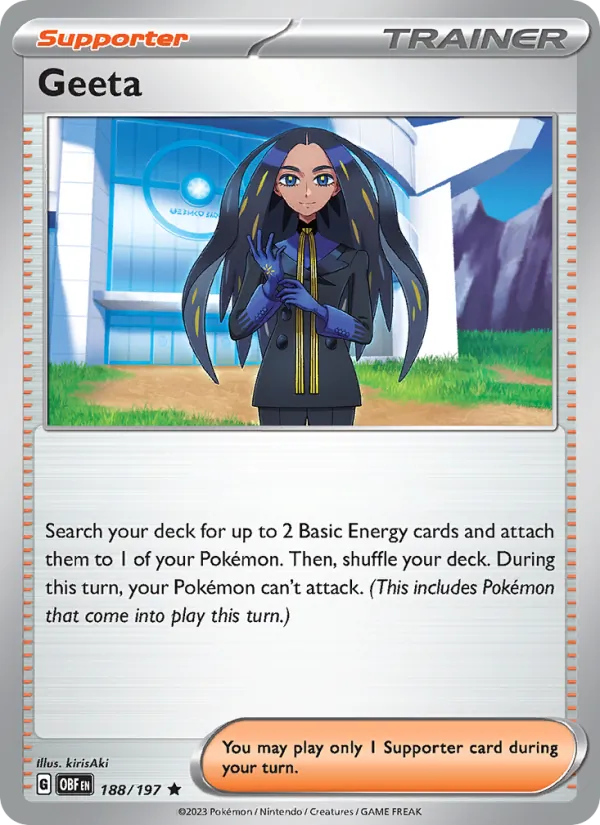 Geeta - OBF 188/197 (Reverse Holo) - Pokemon card