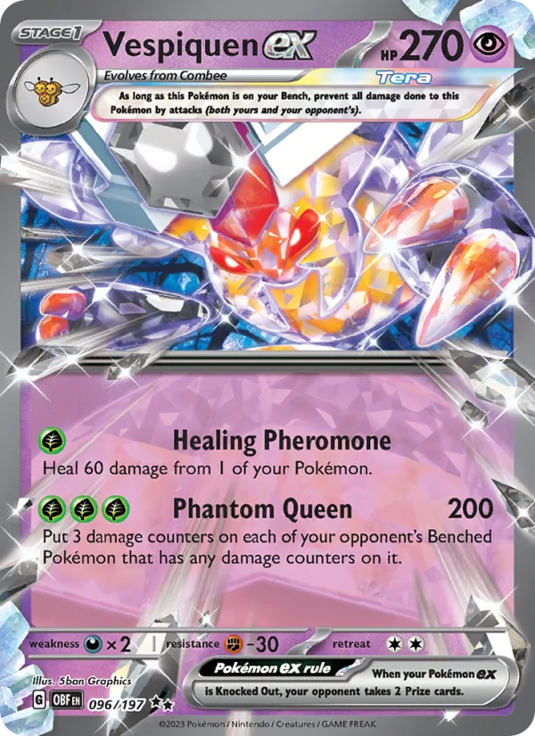 Vespiquen ex - OBF 096/197 (Holo) - Pokemon card
