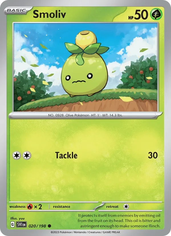 Smoliv - SVI 020/198 (Reverse Holo) - Pokemon card