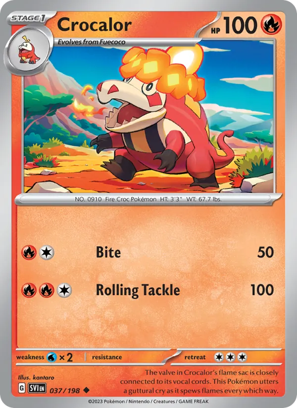 Crocalor - SVI 037/198 (Reverse Holo) - Pokemon card