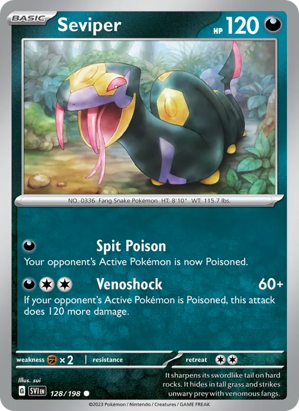 Seviper - SVI 128/198 (Reverse Holo) - Pokemon card