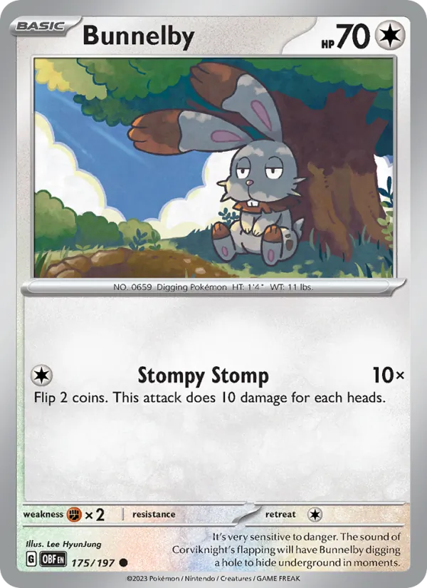 Bunnelby - OBF 175/197 (Reverse Holo) - Pokemon card