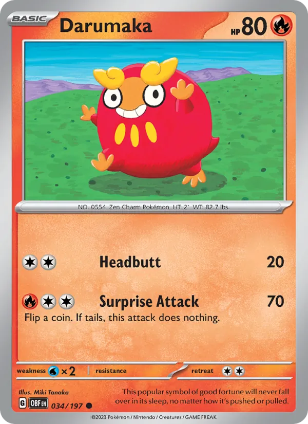 Darumaka - OBF 034/197 - Pokemon card