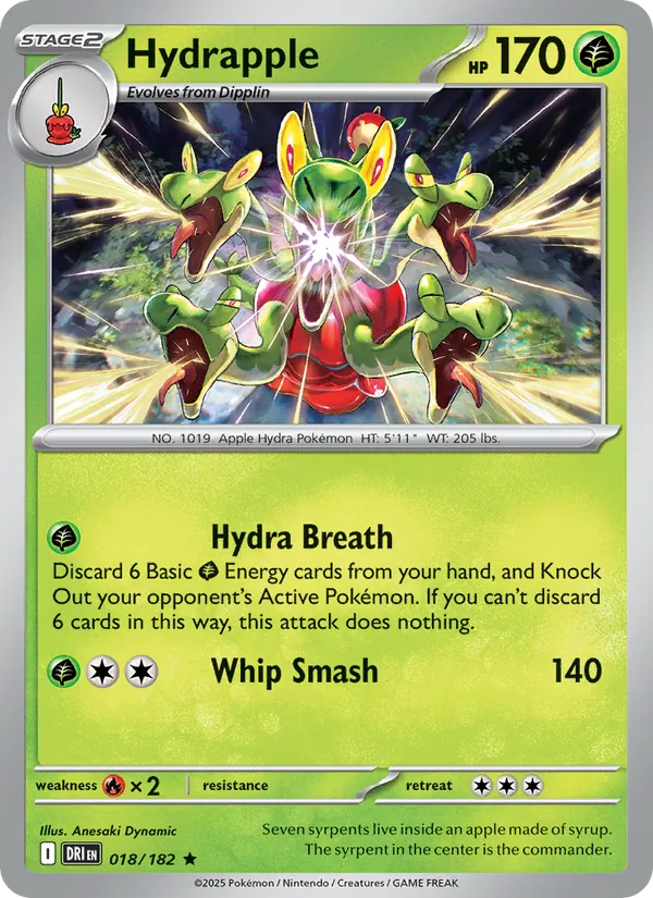 Hydrapple - DRI 018/182 (Reverse Holo) - Pokemon card
