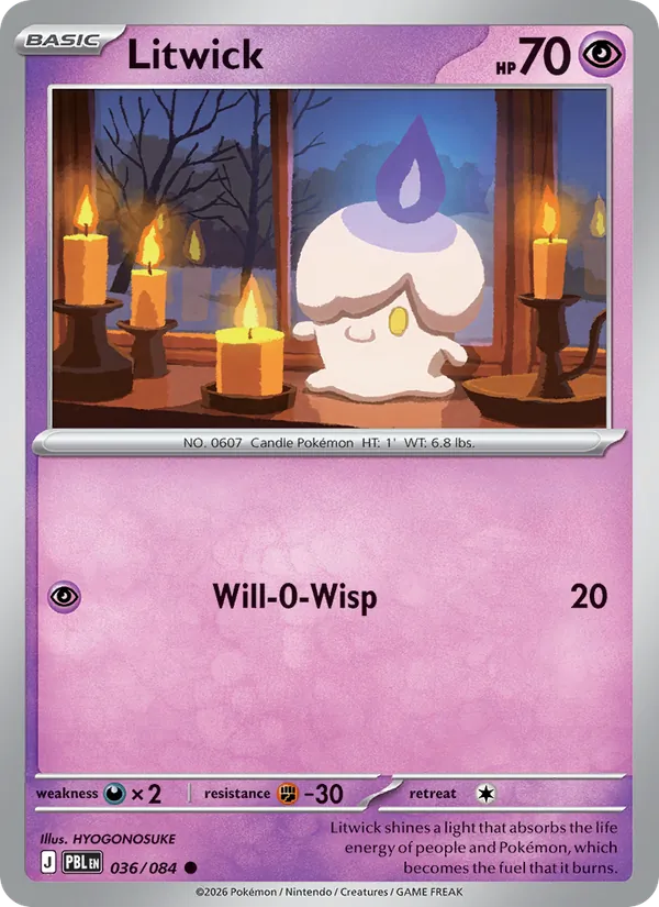 Litwick | PBL (Reverse Holo) - Pokemon card