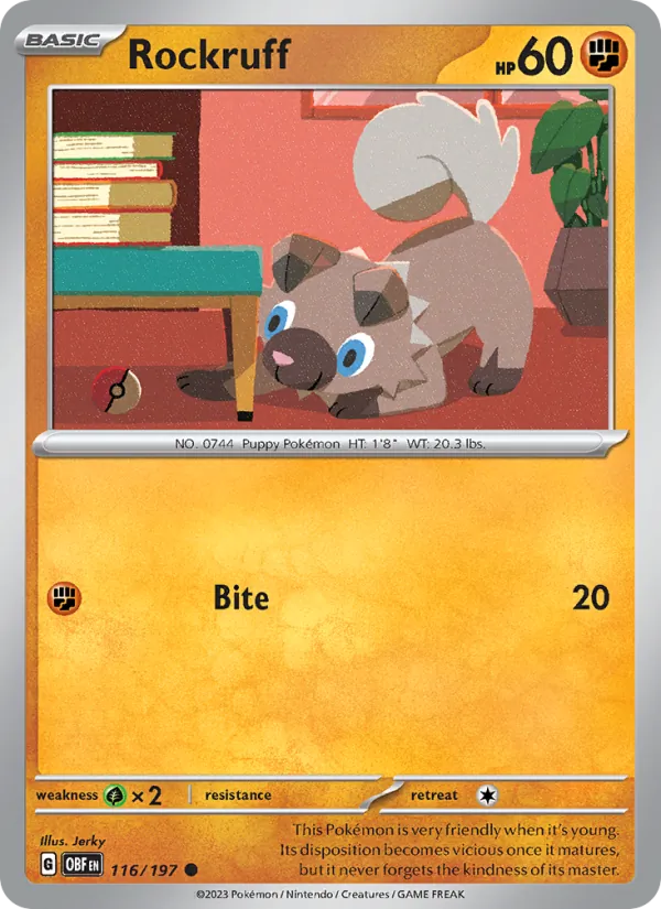 Rockruff - OBF 116/197 - Pokemon card