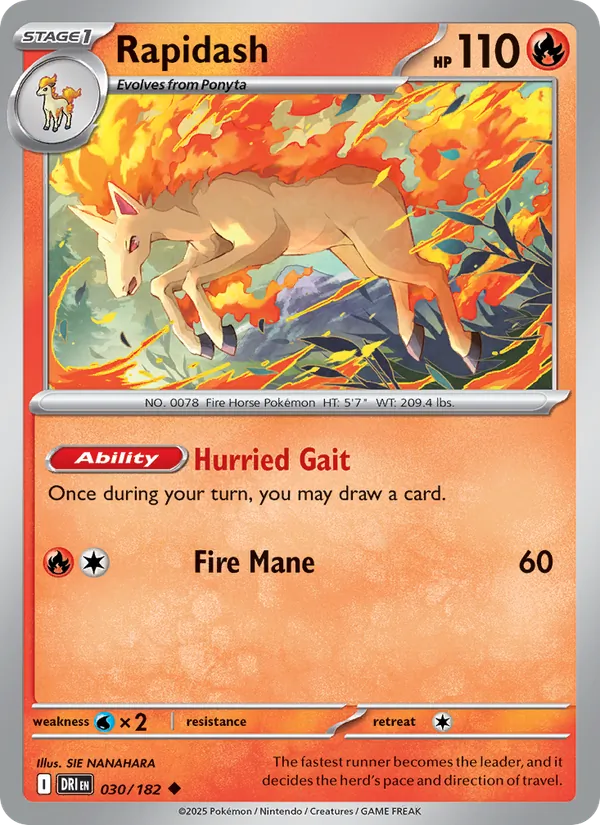 Rapidash - DRI 030/182 (Reverse Holo) - Pokemon card