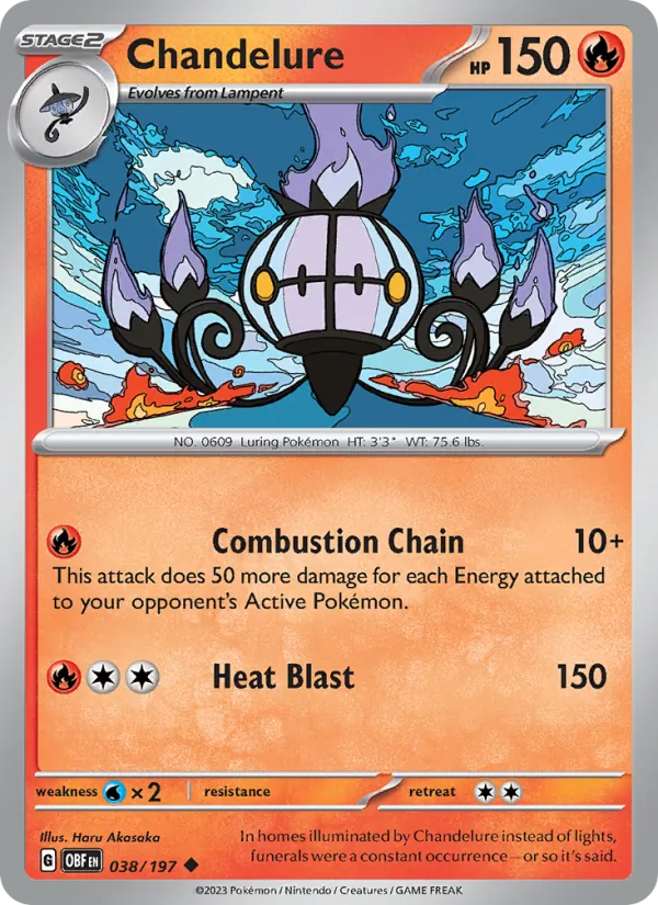 Chandelure - OBF 038/197 (Reverse Holo) - Pokemon card