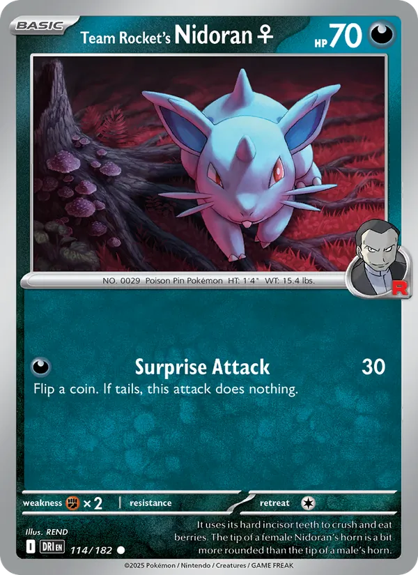 Team Rocket's Nidoran♀ - DRI 114/182 - Pokemon card