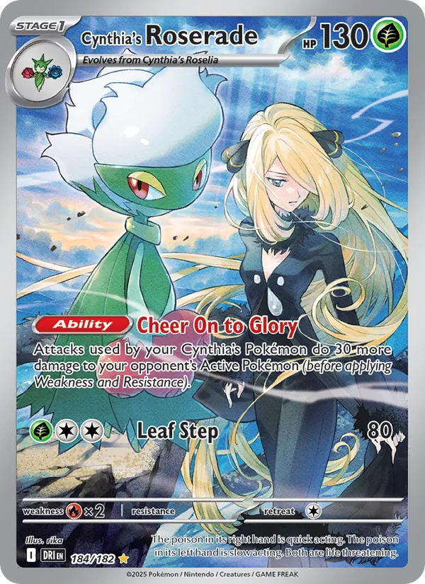 Cynthia's Roserade - DRI 184/182 (Holo) - Pokemon card