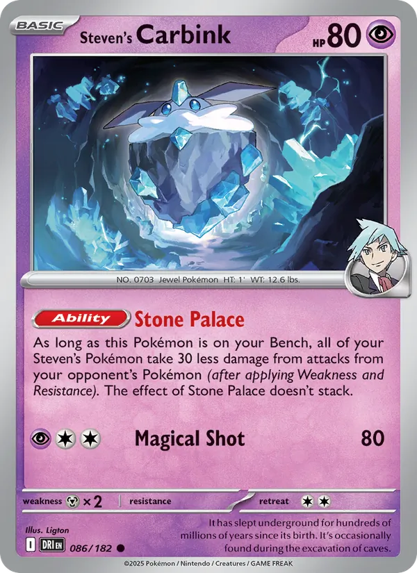 Steven's Carbink - DRI 086/182 - Pokemon card