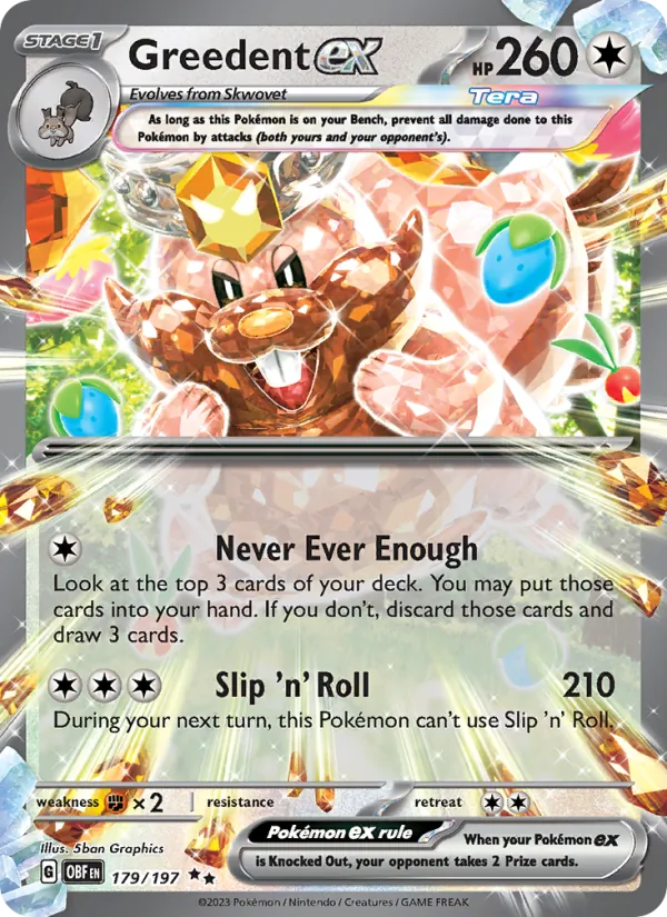 Greedent ex - OBF 179/197 (Holo) - Pokemon card
