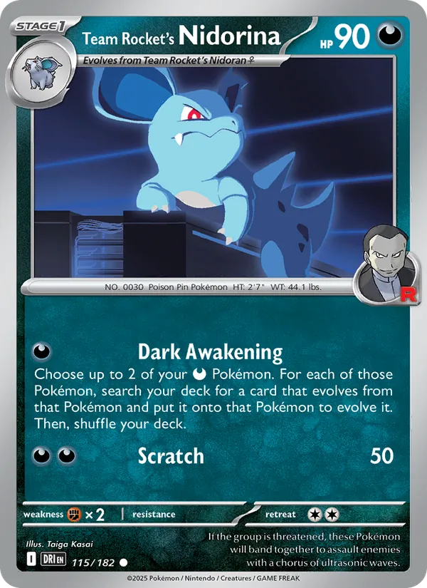 Team Rocket's Nidorina - DRI 115/182 - Pokemon card