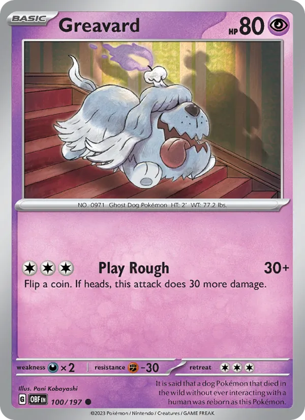 Greavard - OBF 100/197 - Pokemon card
