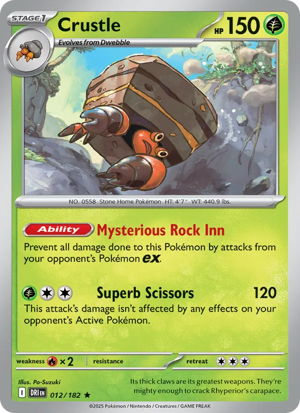Crustle - DRI 012/182 (Reverse Holo) - Pokemon card