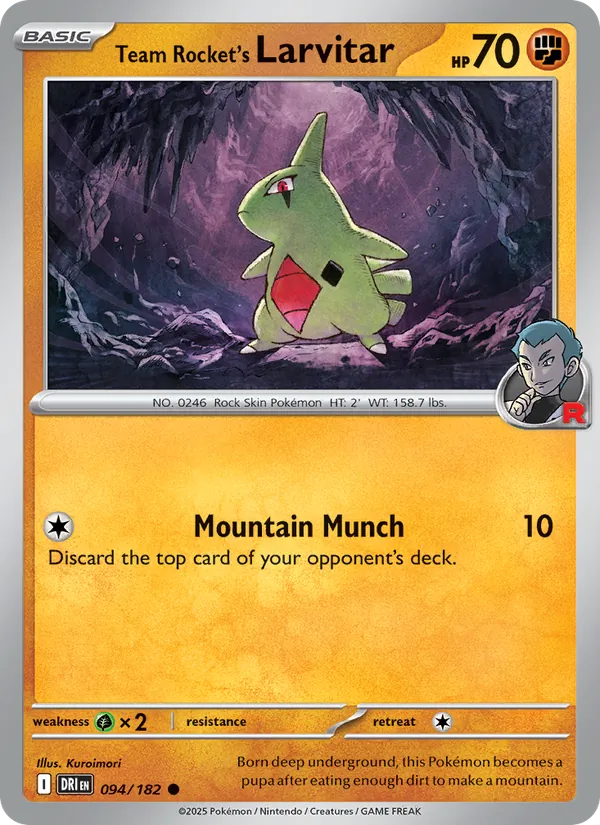 Team Rocket's Larvitar - DRI 094/182 - Pokemon card