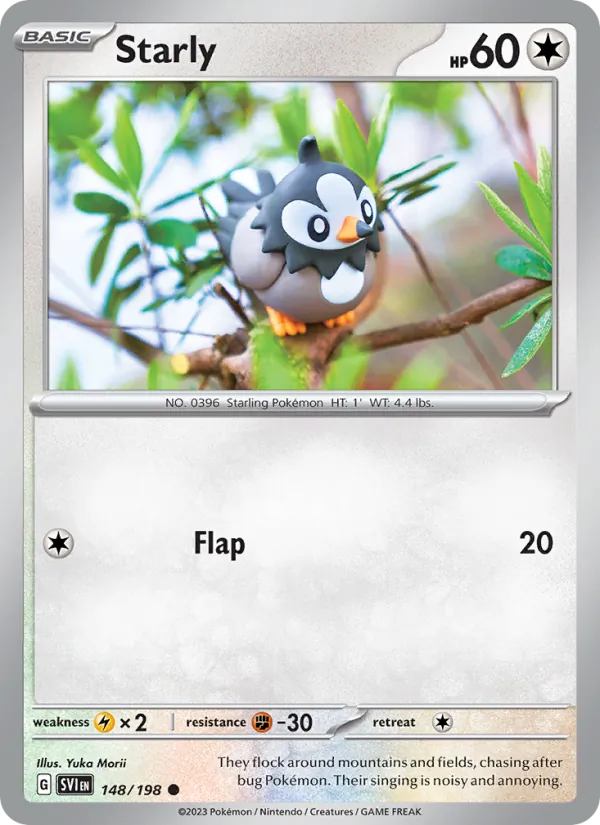Starly - SVI 148/198 (Reverse Holo) - Pokemon card