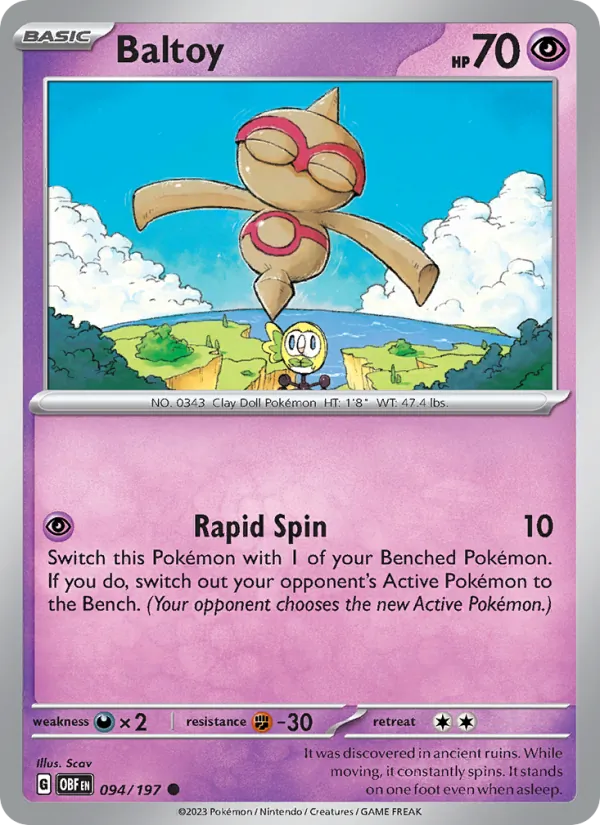 Baltoy - OBF 094/197 (Reverse Holo) - Pokemon card