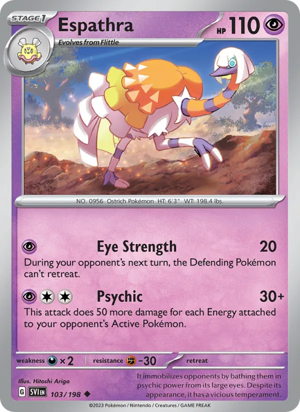 Espathra - SVI 103/198 (Reverse Holo) - Pokemon card