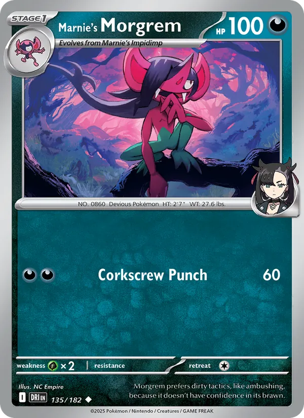 Marnie's Morgrem - DRI 135/182 - Pokemon card