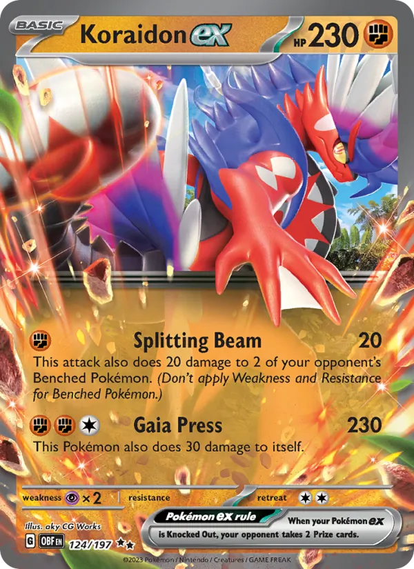 Koraidon ex - OBF 124/197 (Holo) - Pokemon card