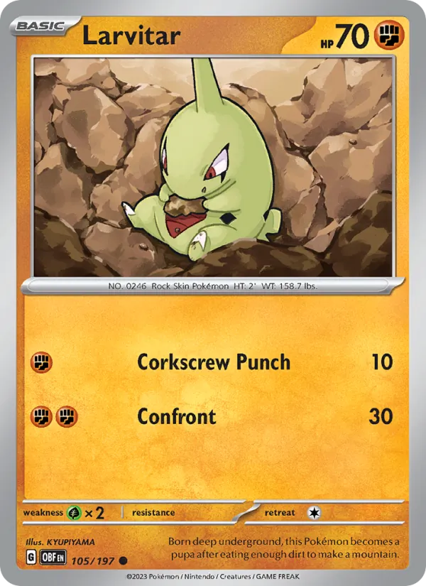 Larvitar - OBF 105/197 - Pokemon card